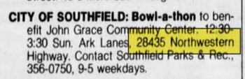 Star Lanes (Ark Lanes) - Jan 1984 Mention